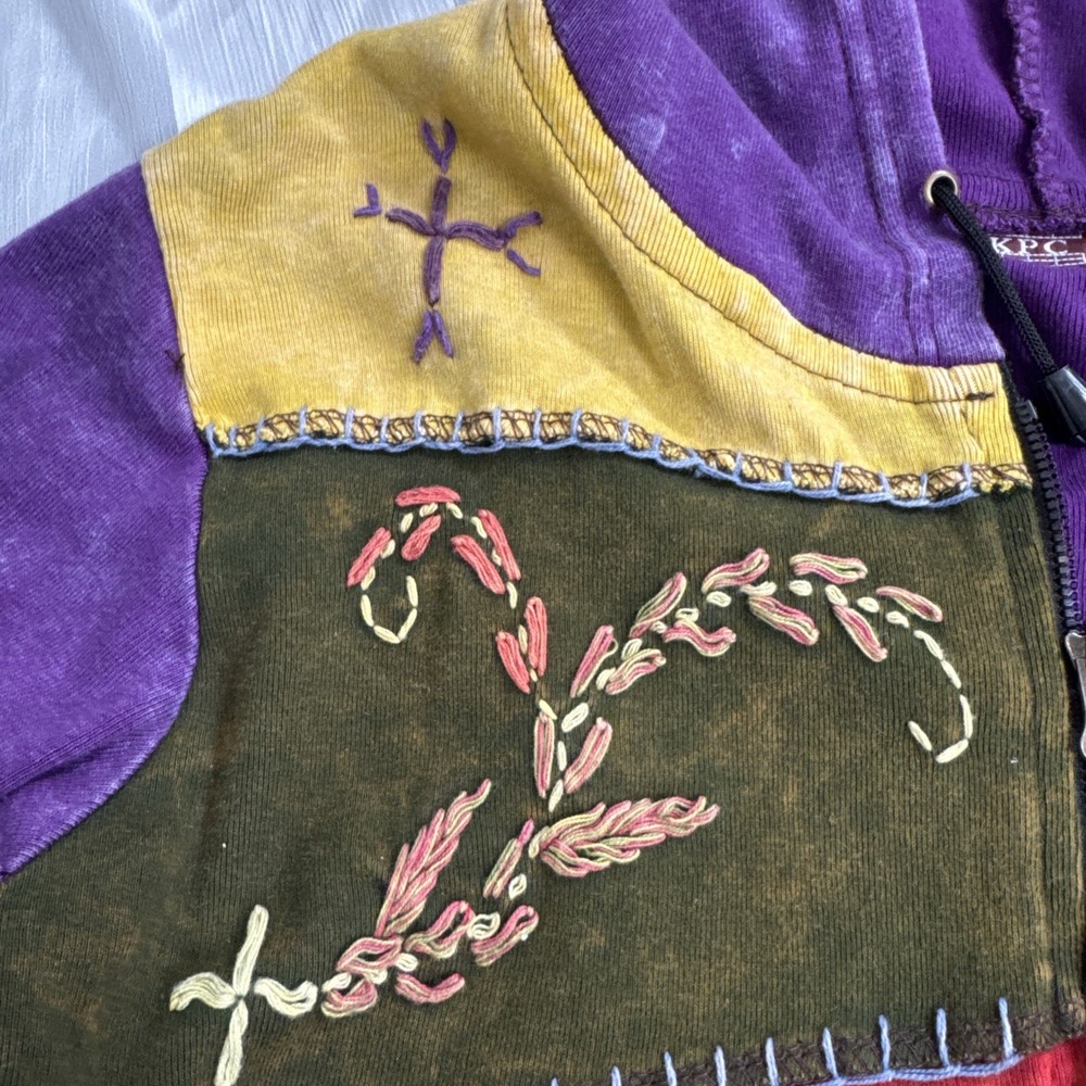 Kpc Patchwork Sz Small Embroidered Zip Hoodie, La… - image 3